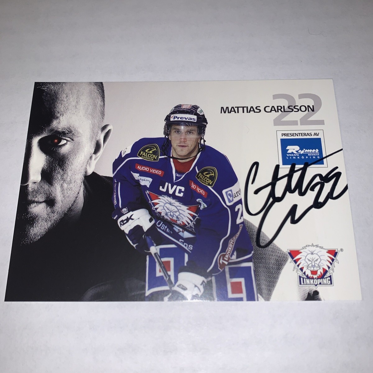 2008-09 HC Linkoping Sweden Auto Ice Hockey Postcard Mattias