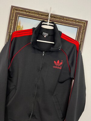 Vintage 80's Adidas Originals Black Jacket Track Top Rare Woman
