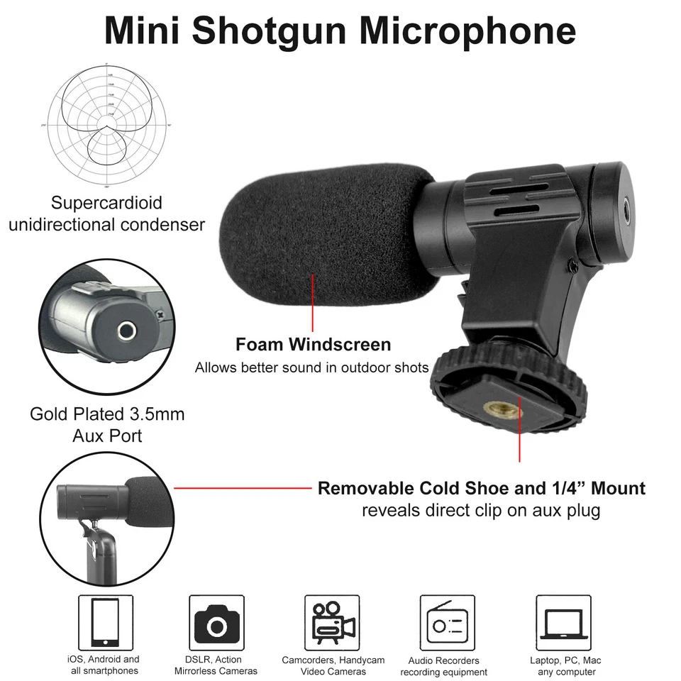 Smartphone Vlogging Set Video Kit With Tripod Microphone LED Light Phone Holder - Image 3 of 4