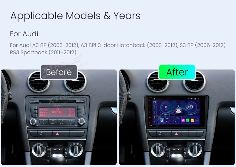 8" Android 14 Autoradio 8Kern 4GB+64GB GPS DSP Bluetooth  Audi A3 S3 8P1 RS3---- - Bild 3 von 4