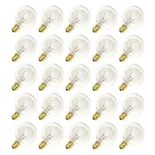 Sival G30 WW 5W 130V E12 Base Replacement Globe String Light Bulbs (Pack of 25)