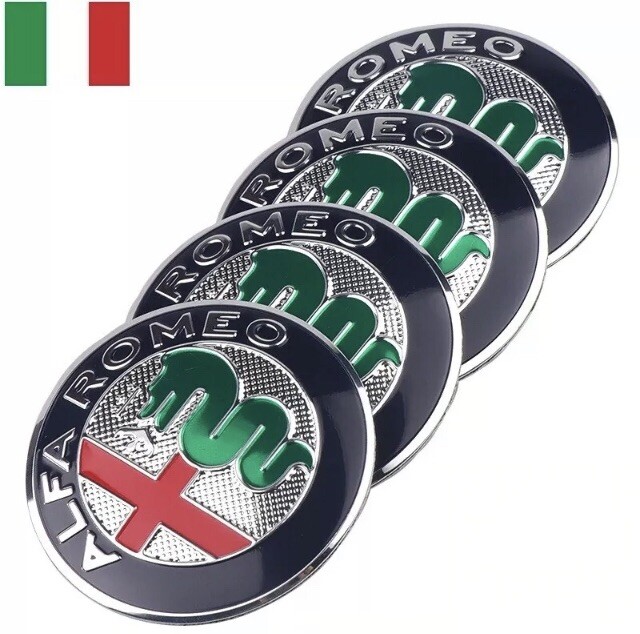 4 Coprimozzo Adesivi 56 mm per ALFA ROMEO Giulietta 159 Brera Cerchi in lega