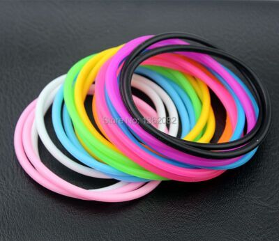 Luminous Gummy Bracelets Neon Fluorescent Wristband Unisex Rubber Bangles  20PC
