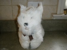 NEW 9" x 9" Russ Berrie Caress Soft Pets White Dog Plush P9