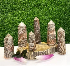 Wholesale Lot 1 Natural Leopardskin Tower Point Crystal Healing Energy