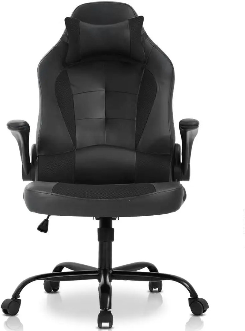 Pink Office Chair, Ergonomic High Back Computer Chair, Rotating Office Chair wit