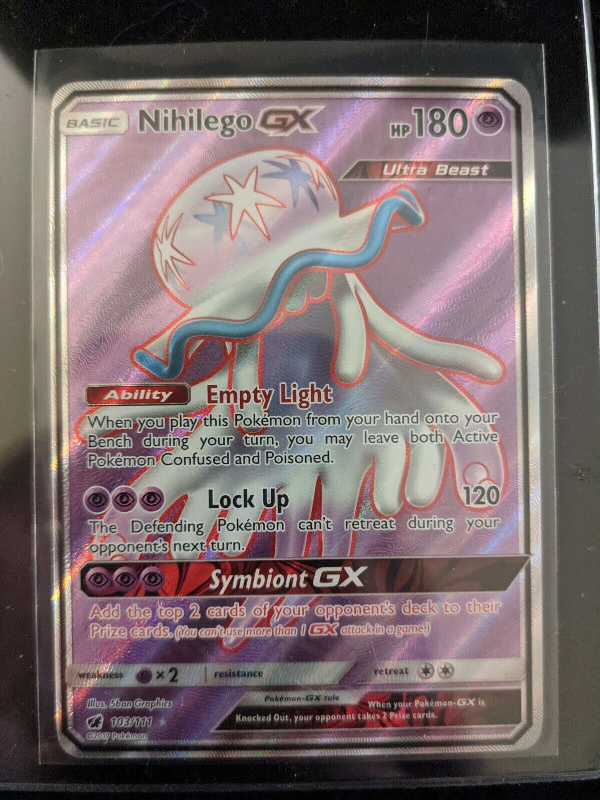 Nihilego GX 103/111 Ultra Rare Crimson Invasion Pokemon Card *NM