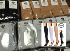 (3 Pairs) Copper Infused Compression Socks 15-20mmHg Graduated UNISEX S-XXL