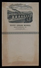 VT Brattleboro Estey Organ Works Advertising Card