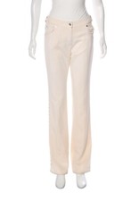 Christian Dior Vintage Straight Leg Pants, Ivory, Size 6
