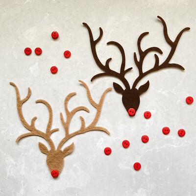 XL Filz Rudolph, gestanztes Rentier mit Knopfnase