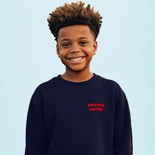 Sweatshirt Child. Blue Color Marine. Limited Edition Heart