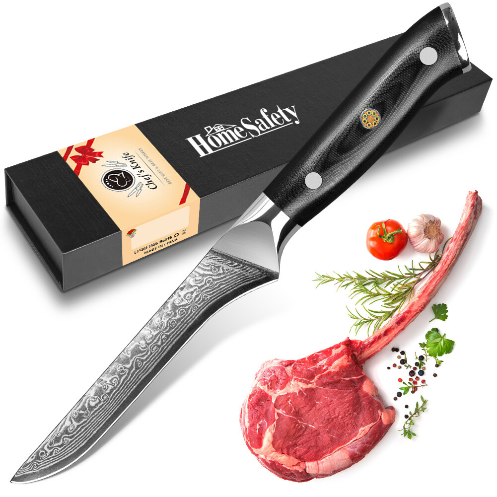 15cm Damastmesser Filetiermesser Damast Ausbeinmesser mit Rockwell von 60±2HRC