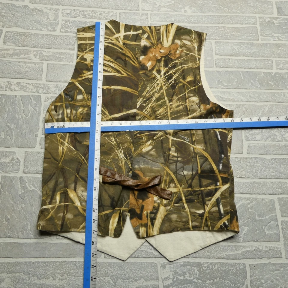 VINTAGE Realtree Camo Hunting Vest Size Medium Cotton Button Up Advantage Max 4 - Image 4 of 4