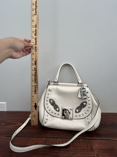 Coach Damen Leder Handtasche Tasche Western Nieten Drifter Top-Griff Kreide 86730 - Bild 10 von 13