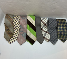 Lot of Men's ties 8 brand neckties geometrical diff colors size