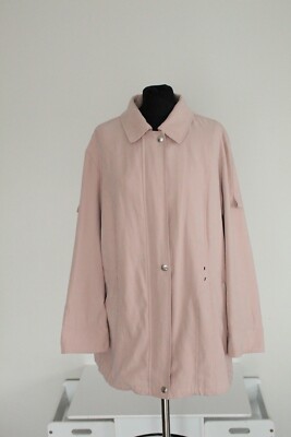Vintage woman trench XL Fabiani pink full zip lined trench coat