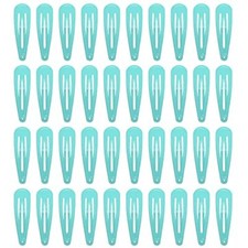 40 Counts Colorful Metal Snap Hair Clips 2 Inch Barrettes for Women light green