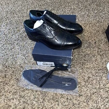 Anthony Veer ford cap toe quarter brogue black leather Oxford shoes 11 EE