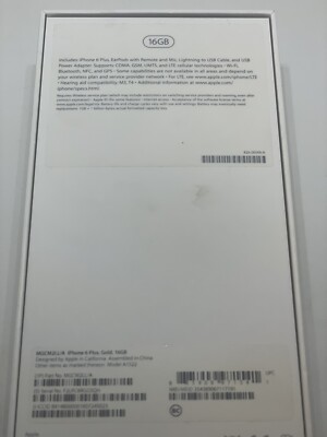 Apple iPhone 6 PLUS GOLD 16 GB Original Empty BOX & INSERTS