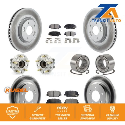 Front Rear Hub Bearing Coat Brake Rotor Pad Kit (10Pc) For 13-15 Kia Optima 2.0L