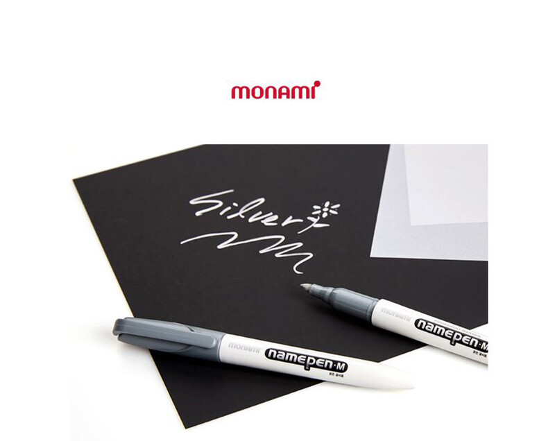 Monami namepen M for bold text gold/silver dozen of 12pcs given