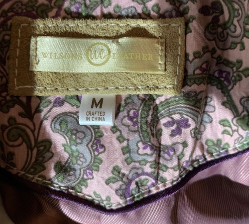 Wilsons Lederjacke Mantel mit Gürtel Damen mittel hellbraun große Knöpfe - Bild 5 von 6