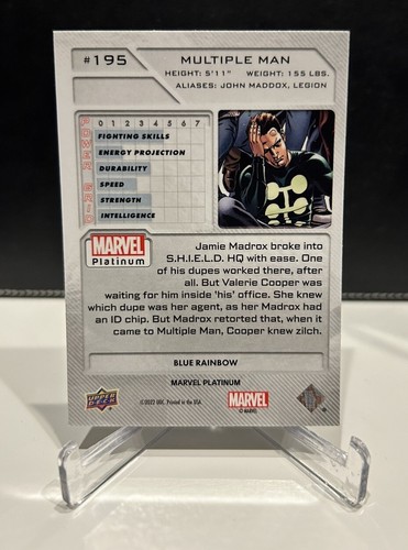 Multiple Man - Blue Rainbow Parallel - 2023 Upper Deck Marvel Platinum - Picture 2 of 2