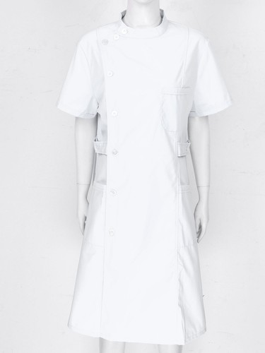 Women Nurse Uniform Dresses Button Front White Hospital Nurse Doctor Scrub Dress - Picture 58 of 84