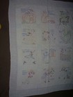 46"x36" Vintage Hand Quilted & Embroidered Baby Nursery Rhyme Quilt — photo 1