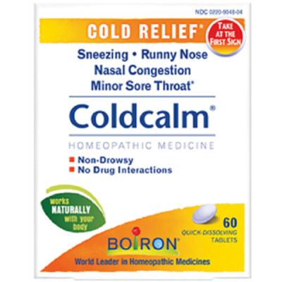 2 Boiron Coldcalm Cold, Nasal Congestion, Minor Sore Throat, 60 Tablets each