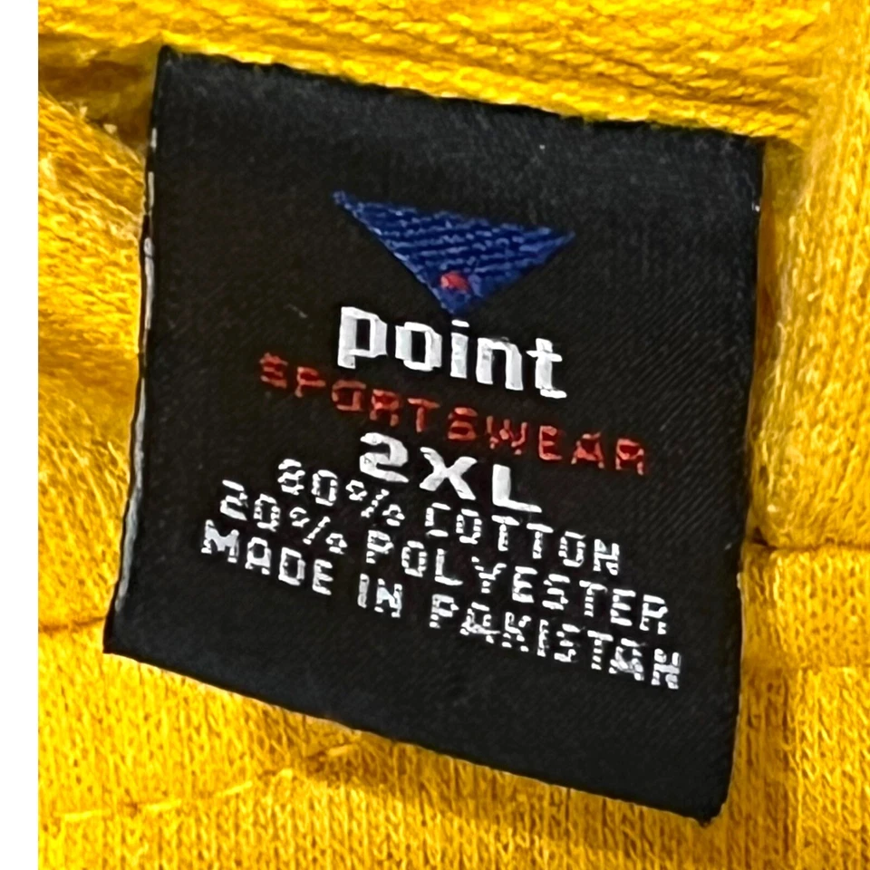 Vintage Yellow Panama City Beach  FL Pull Over Hoodie 2XL XXL Neon Zebra Animal - Image 3 of 4