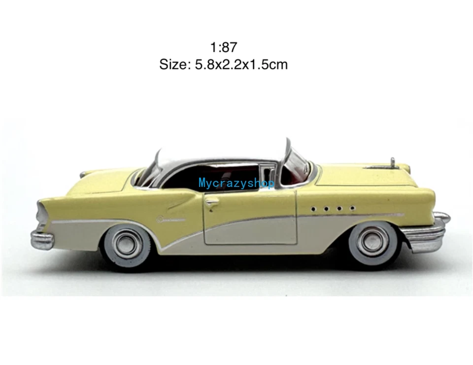 CR 1:87 желтый 1955 века классическая спортивная модель литой металлический автомобиль - Изображение 2 из 4