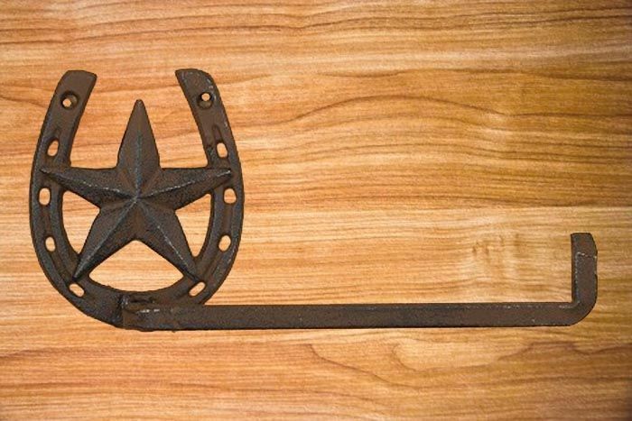 Western Equestrian Tack Decor Horseshoe Star TP Holder