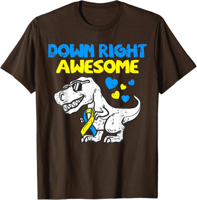 Cute Dino Down Right Awesome Syndrome Awareness Lover Unisex T-Shirt