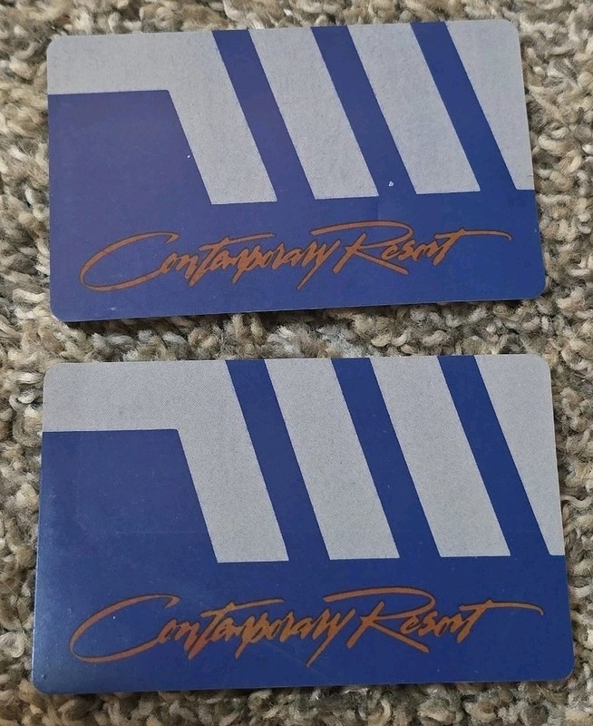 Vintage Walt Disney World Contemporary Resort Room Charge Cards 1989