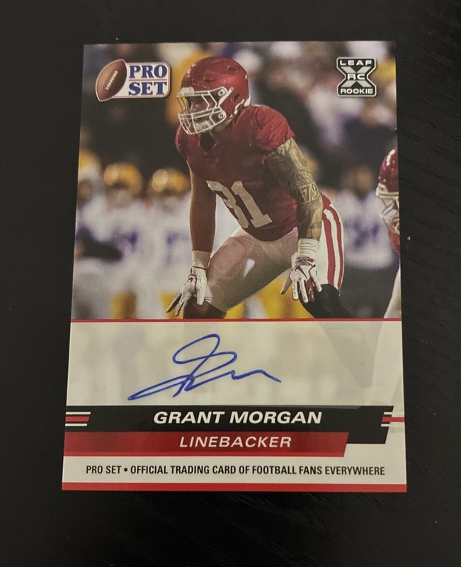 2022 Leaf Pro Set Draft Rookie Autograph Grant Morgan #PSA-GM1 Razorbacks