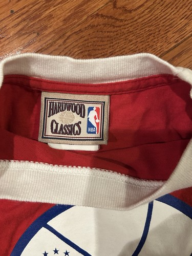 PHILADELPHIA 76ERS SIXERS Ringer T Shirt Boys Medium 10-12 Sixers Majestic - Picture 3 of 4