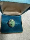 Antique Chinese Carved Jadeite Jade Seed Pearl Ring Solid Gold 13.3k Tested*READ — photo 4