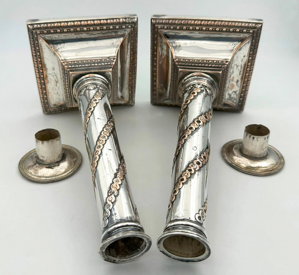 PAR DE CANDELABROS GEORGE III PLACA SHEFFIELD c1780 Foto 3 de 4