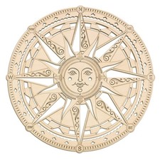 Fourth Level MFG 12" Sun Compass, Sacred Geometry Wood Wall Art, Ancient Naut...