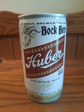 Huber Bock Beer 12oz Bottom Opened Collectible Pull Tab Beer Can
