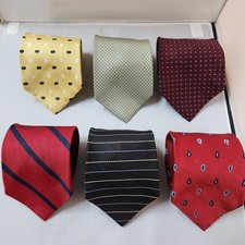 Lot of 6 Tommy Hilfiger men's 100% silk ties! Made in USA.