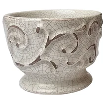 White Barn Candle Co Votive Candle Tea Light Holder Ivory Crackled Crazed 2 1/2"