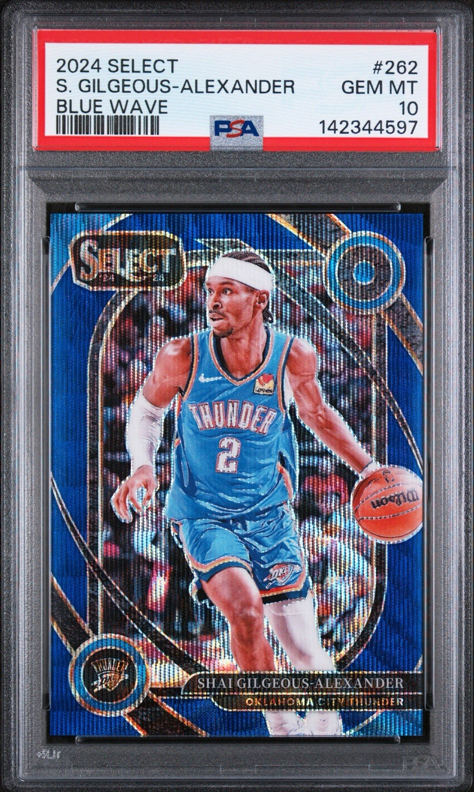 Panini 2024 Select Shai Gilgeous-Alexander Thunder Courtside /75 PSA 10