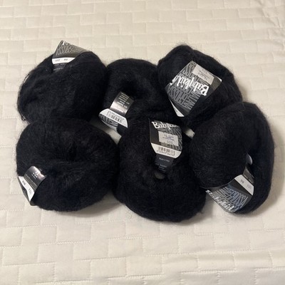 Lot of 6~ Lana Grossa Babykid Mohair~ Italy~ DK~ Color #016 (Black)
