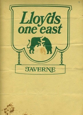 Lloyd's One East Taverne Menu Provident Tower Cincinnati Ohio 1970's
