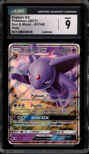 Pokemon Espeon GX Sun & Moon Holo Ultra Rare #61 CGC 9 Mint