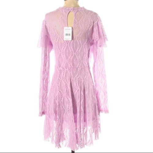 NWT Free people rock Candy lace ruffle dress Sz S wisteria purple pink - Picture 4 of 7