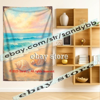 Seashell Beach Wall Tapestry house decor 39X59 in